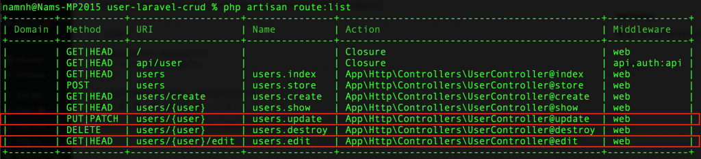Hình Ảnh Routes Update User Trong Laravel CRUD