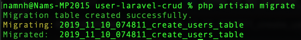 Hình Ảnh Thực Thi File Migration