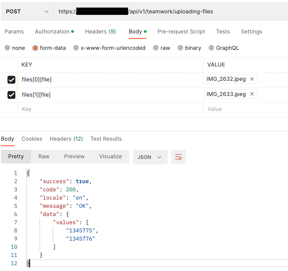 test-postman-upload-multiple-files-teamwork-api